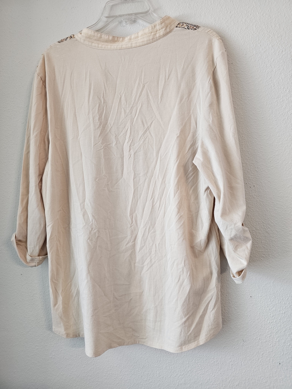 Reba Cream Button-Front Embroidered Boho Blouse - Picture 2 of 3